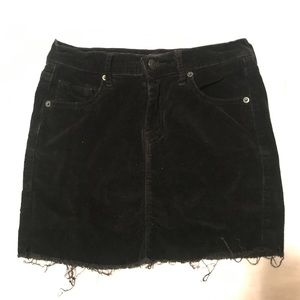 Brandy Melville Black Corduroy Mini Skirt